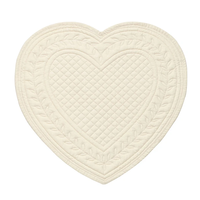 CÔTÉ TABLE / Bavlněné prostírání Heart Cream 30cm