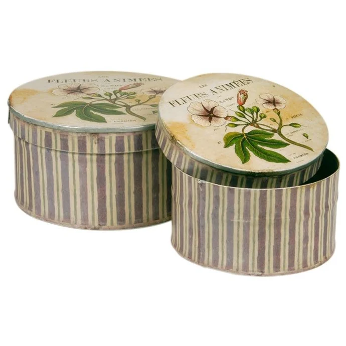 Ib Laursen / Plechové krabičky Fleurs - kulaté