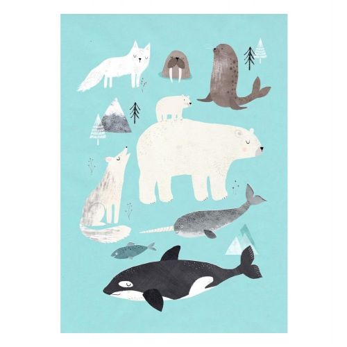 PETIT MONKEY / Plakát Artic animals 50 x 70 cm