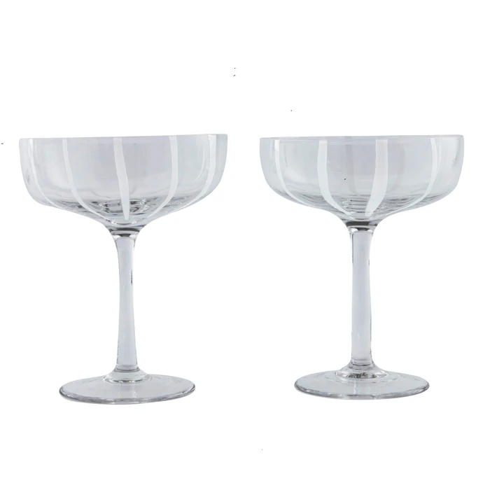 OYOY / Sklenice na šampaňské Mizu Glass Clear 230 ml - set 2 ks