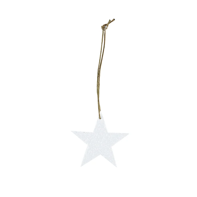 House Doctor / Třpytivá závěsná hvězdička White Glitter 5 cm