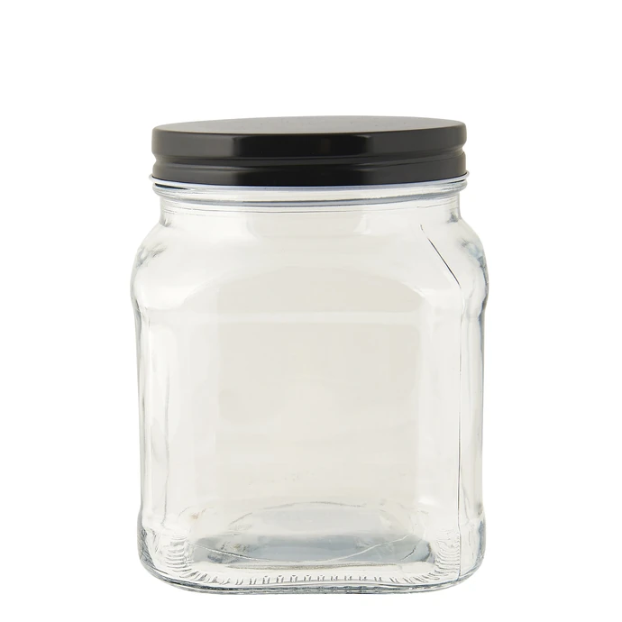 Ib Laursen / Skleněná dóza s černým víčkem 700 ml
