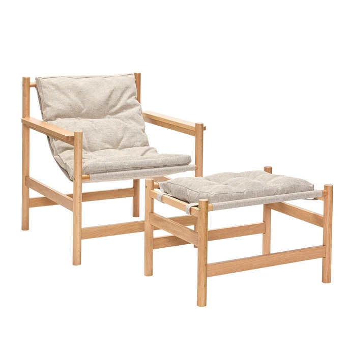 Hübsch / Křeslo s podnožkou Heritage Natural / Beige