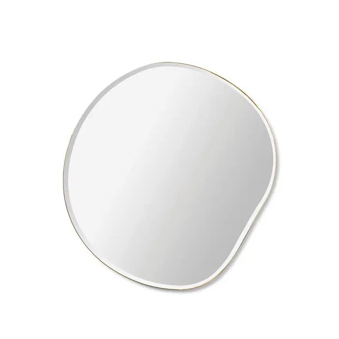 ferm LIVING / Dizajnové nástenné zrkadlo Pond Brass - small