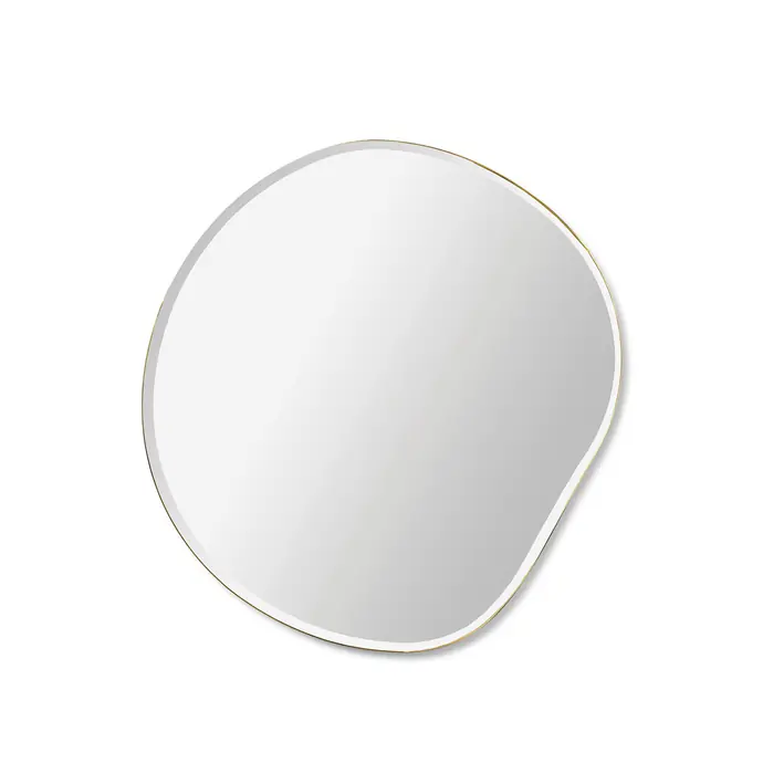 Ferm Living / Dizajnové nástenné zrkadlo Pond Brass – small