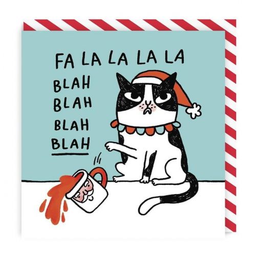 Ohh Deer / Vianočná pohľadnica Fa La La La La Blah Cat