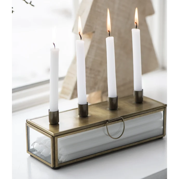 IB LAURSEN / Adventní svícen s úložným boxem Brass