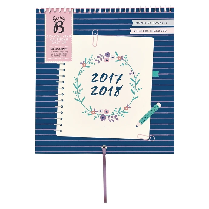 Busy B / Závesný kalendár na školský rok 2017/2018 Floral