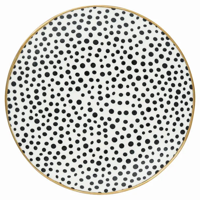 GREEN GATE / Porcelánový tanier Dot black 20,5 cm
