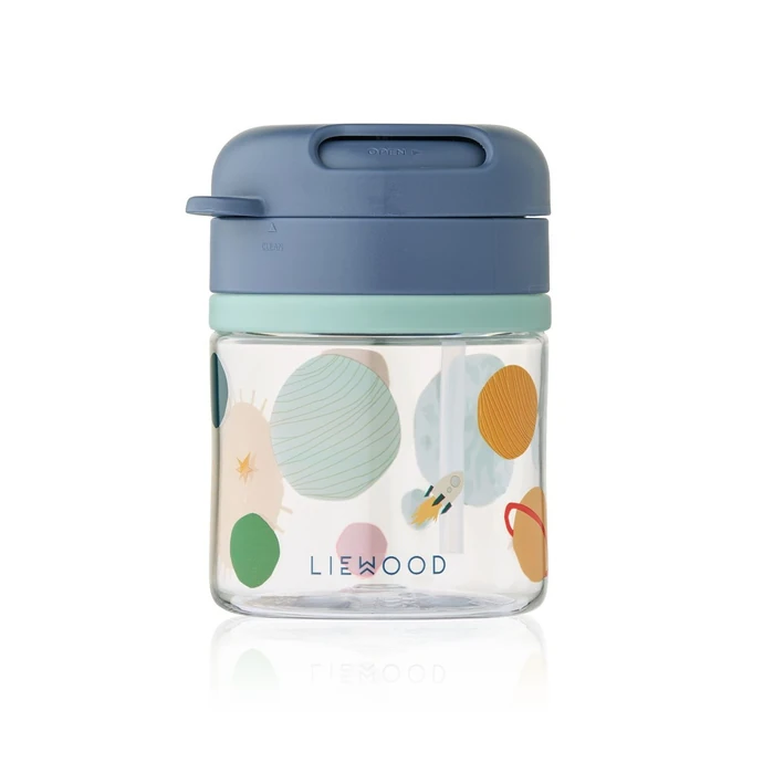 LIEWOOD / Dětská lahev s brčkem Pavia Universe 280 ml