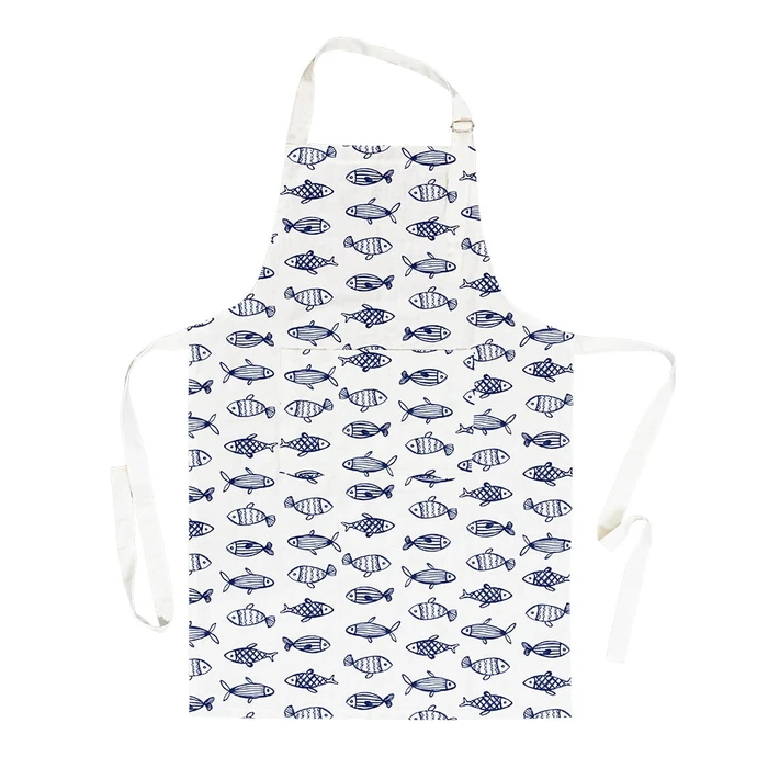 Strömshaga / Zástera z organickej bavlny Fiskevik Blue / White