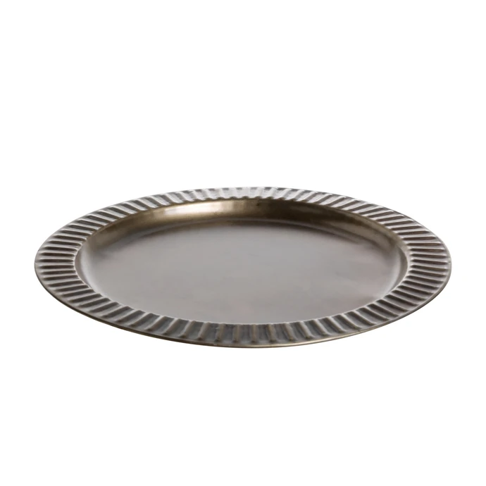 Chic Antique / Kovový podnos na dekorácie Reeded Edge