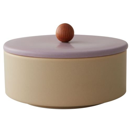 DESIGN LETTERS / Porcelánová úložná dóza Treasure Bowl Beige/Lavender
