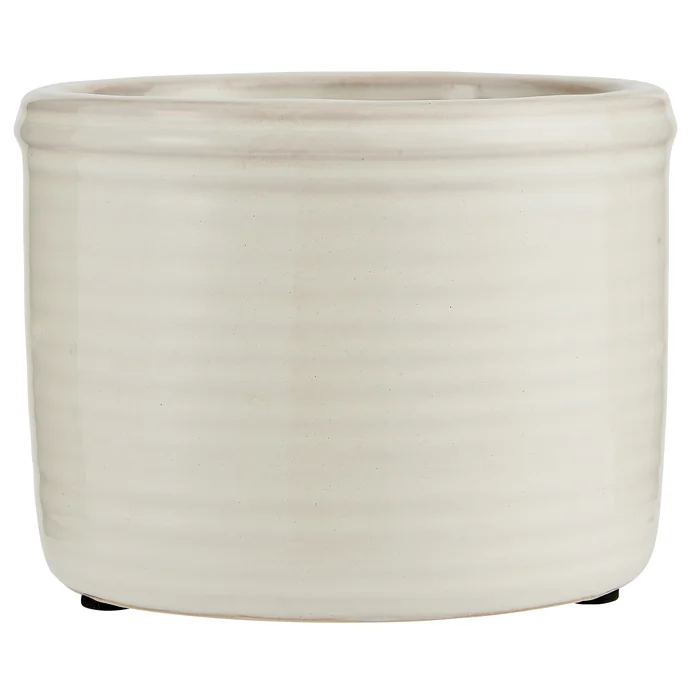 Ib Laursen / Keramický obal na kvetináč Grooves White Small