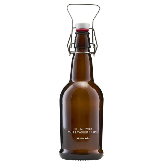 Nicolas Vahé / Sklenená fľaša s klipom 480 ml - hnedá