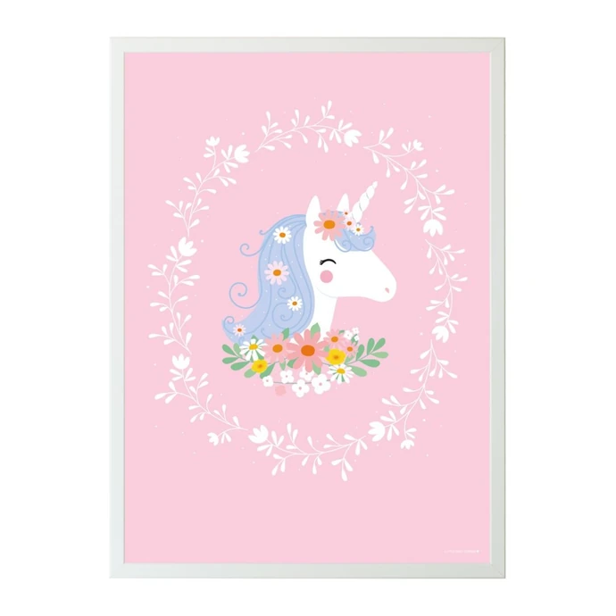 A Little Lovely Company / Dětský plakát Lovely Unicorn 50 x 70 cm