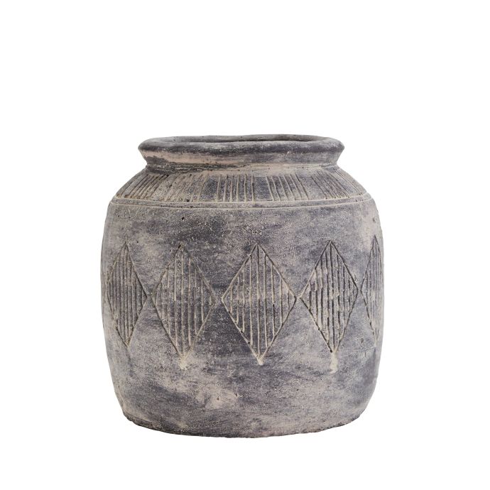 MADAM STOLTZ / Cementová váza Antique grey
