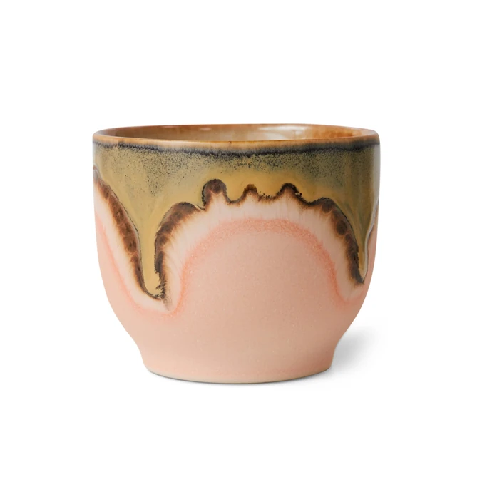 HK living / Kameninový hrnek café cup 70's Blossom 250 ml