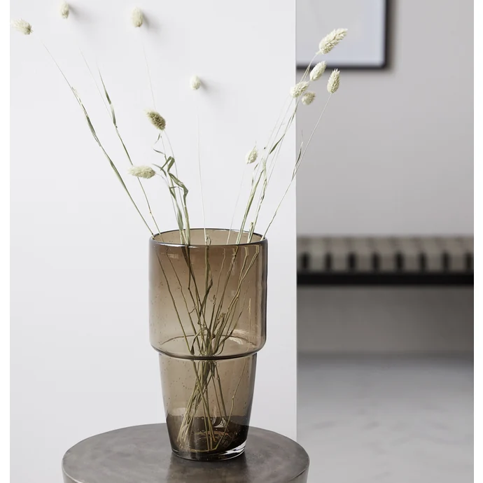 House Doctor / Veľká sklenená váza Chazia Brown 29,5cm