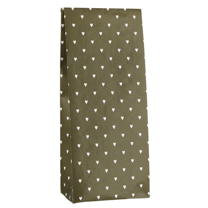 IB LAURSEN / Papierové vrecko Olive and Hearts 30,5cm