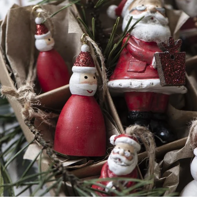 Ib Laursen / Závěsná ozdoba Santa Claus Glitter 5 cm