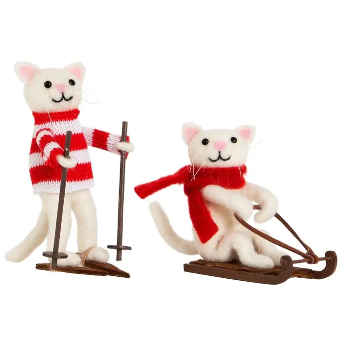 sass & belle / Vánoční ozdoby Skiing & Sledging Cat