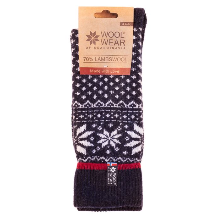 Charm Scandinavien ApS / Vlnené ponožky Blue/White Snowflakes no. 47