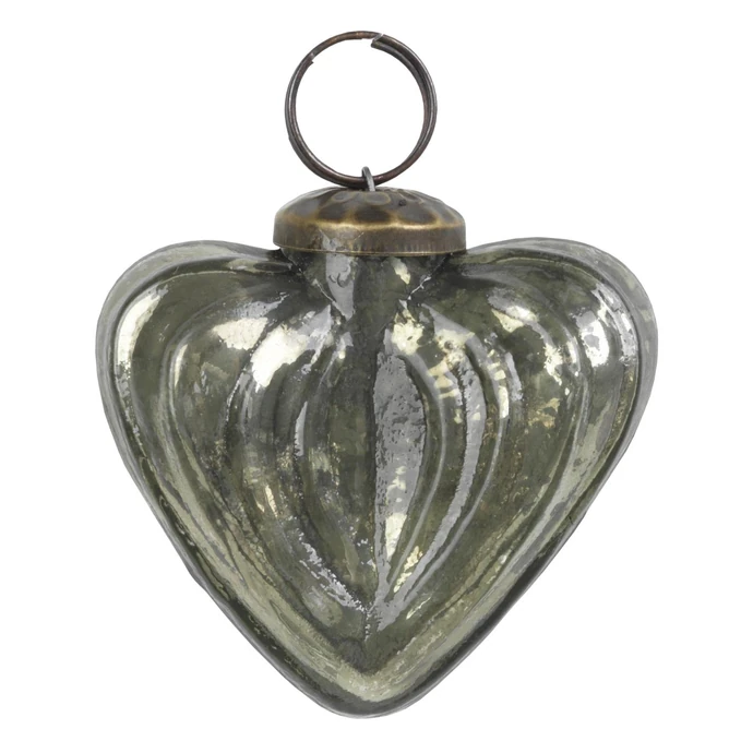 Ib Laursen / Vánoční ozdoba Vintage Heart Olive 6cm