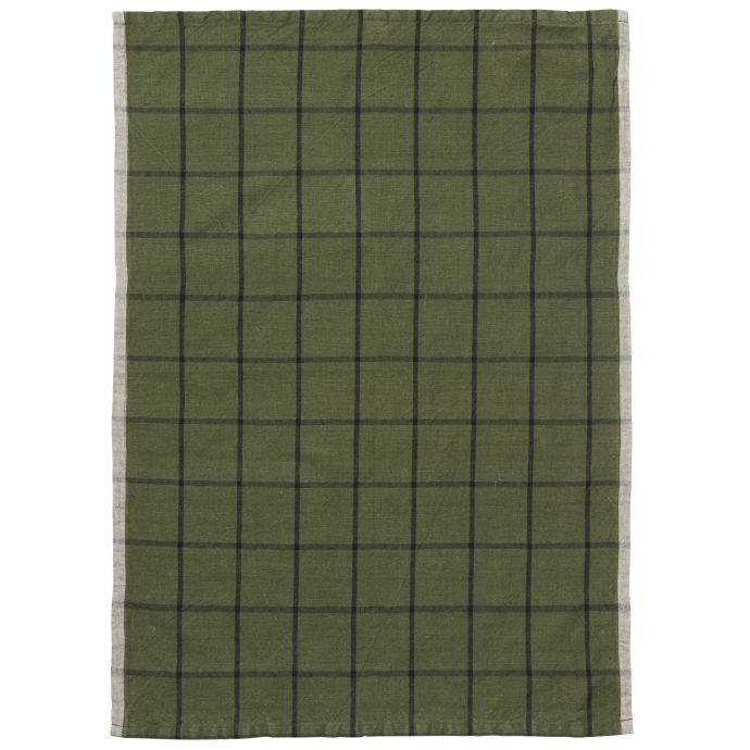 ferm LIVING / Kuchyňská utěrka Hale Green/Black