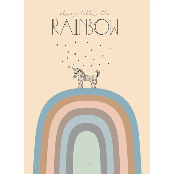 OYOY / Detský plagát Follow the Rainbow 50x70 cm