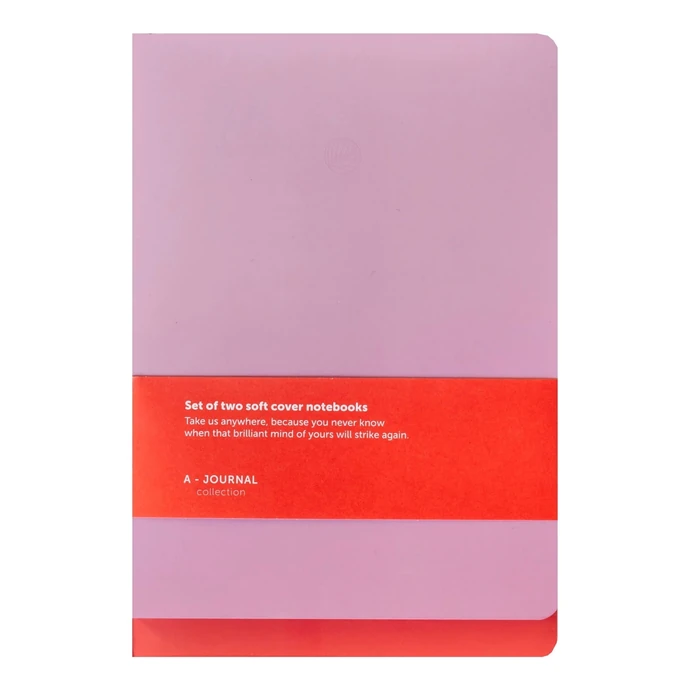 A-JOURNAL collection / Linajkovaný zápisník Softcover Coral / Lilac – set 2 ks