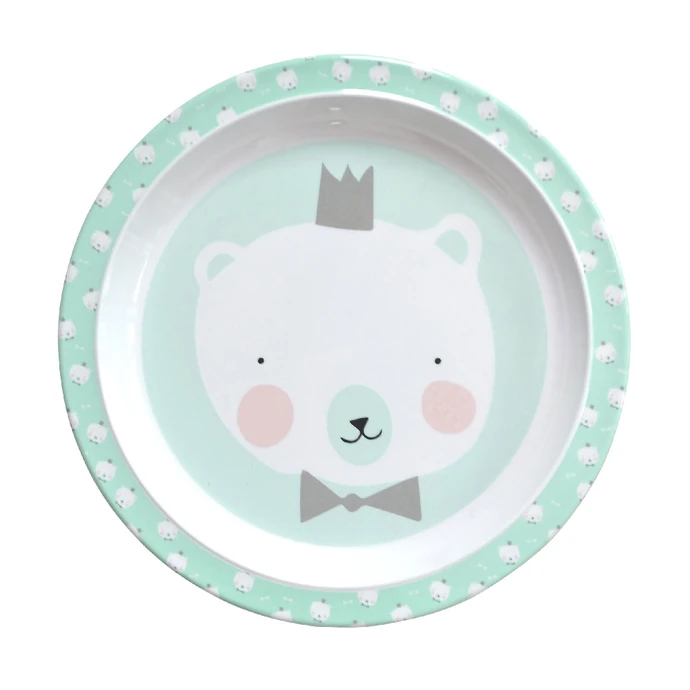 EEF lillemor / Detský melaminový tanierik Mint Polar Bear 21,5 cm