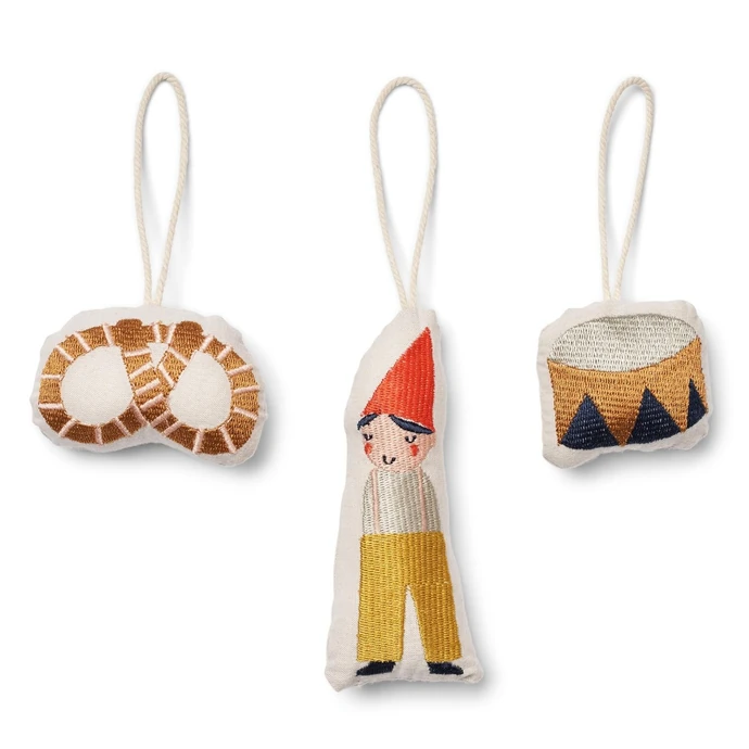 LIEWOOD / Vianočné ozdoby Bethany Elf Embroidered – set 3 ks