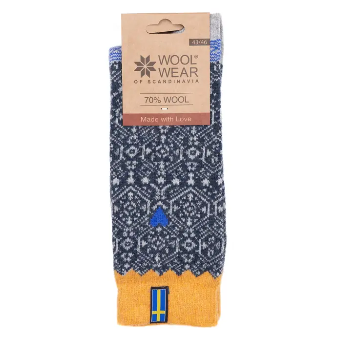 Charm Scandinavian / Vlnené ponožky Blue/Orange no. 45