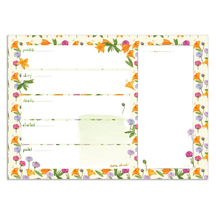 MANKAI Paper / Celoroční týdenní plánovač A4 Flowers