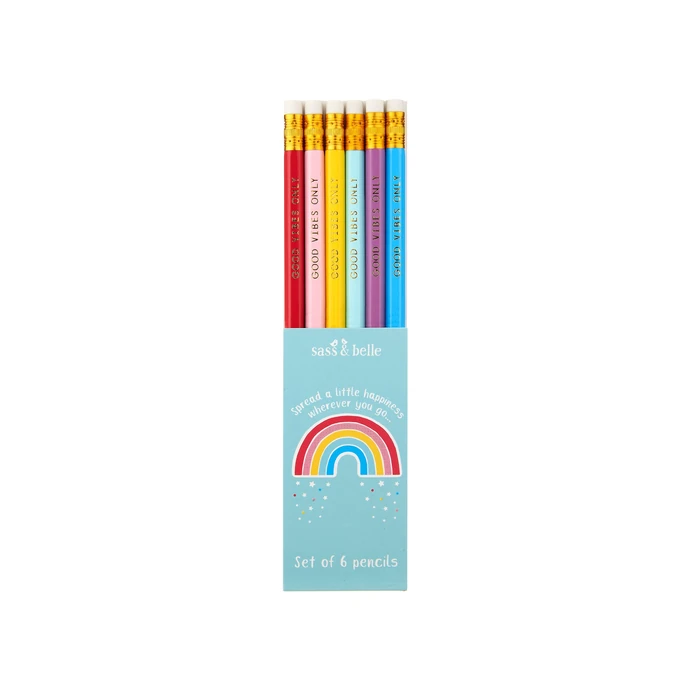sass & belle / Sada ceruziek s gumou Rainbow - 6 ks