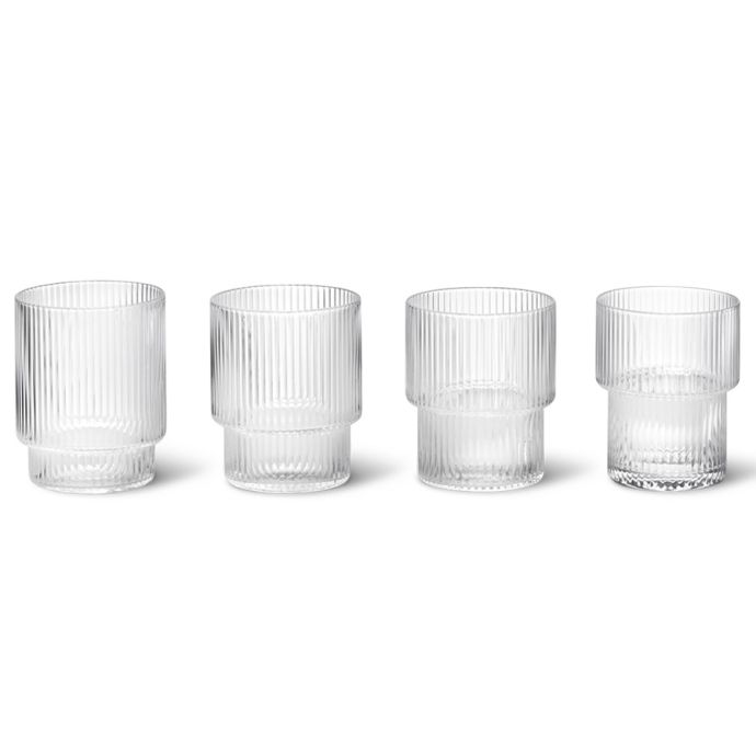 ferm LIVING / Poháriky Ripple 250 ml - sada 4 kusov