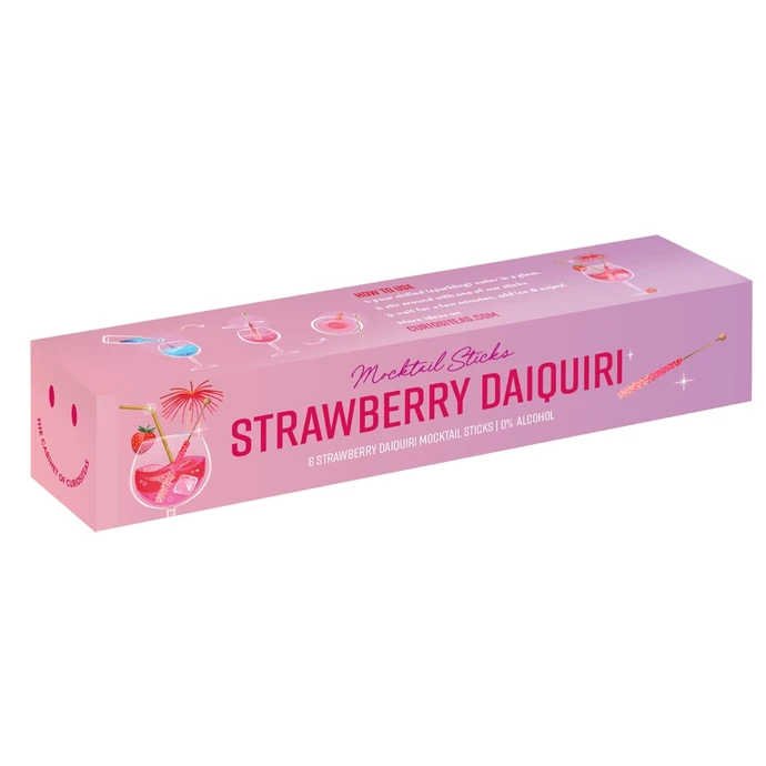 The Cabinet of CURIOSITEAS / Drevené miešadlo s cukrovými kryštálmi Strawberry Daiquiri – set 6 ks