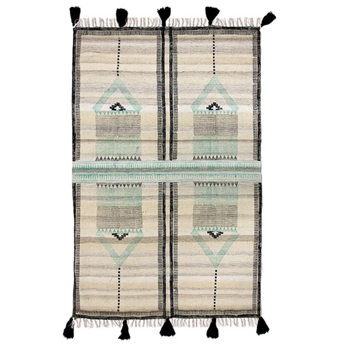 HK living / Vlněný koberec Aztec Printed Wool 120 x 180 cm