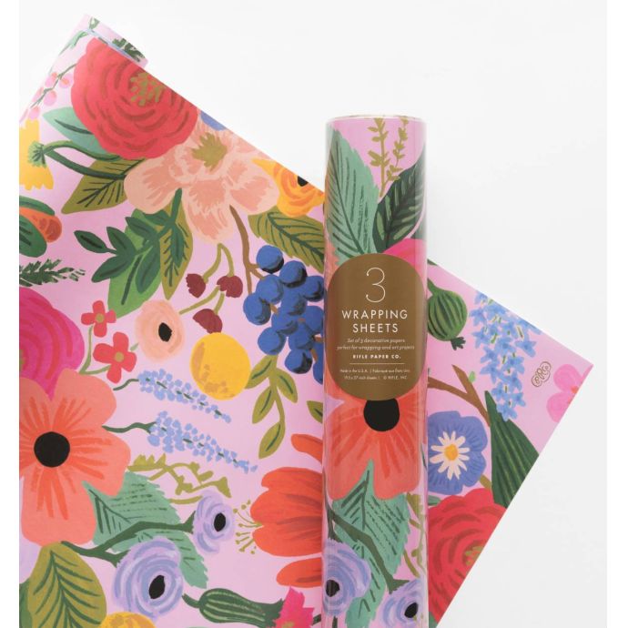 Rifle Paper Co. / Baliaci papier s kvetinami Garden Party - 3 listy