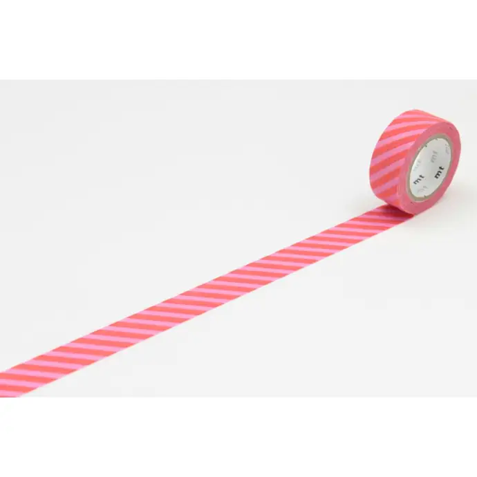 mt / Dizajnová samolepiaca páska Stripe pink x red