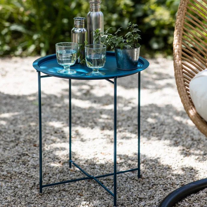 Garden Trading / Skladací záhradný stolček Teal Blue