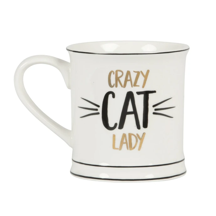 sass & belle / Porcelánový hrnček Crazy Cat Lady 400 ml