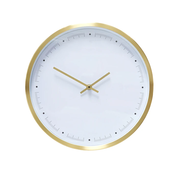 Hübsch / Nástěnné mosazné hodiny Brass White