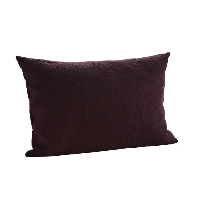 MADAM STOLTZ / Obliečka na vankúš Quilted Cushion Aubergine