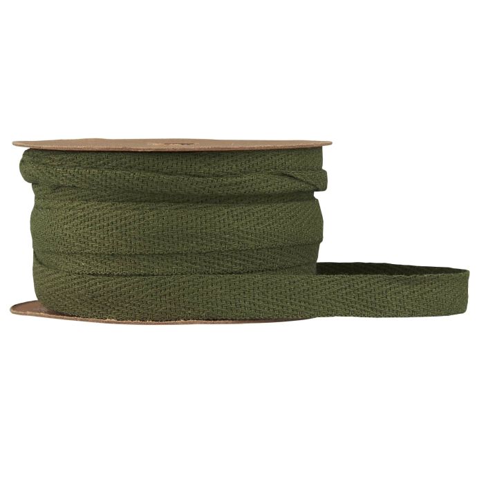 IB LAURSEN / Bavlněná stuha na špulce Moss Green - 5 m
