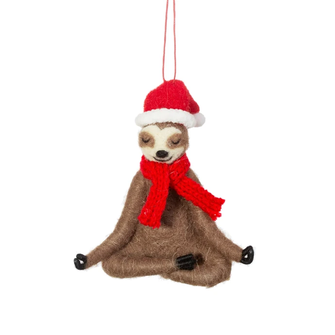 sass & belle / Plstená vianočná ozdoba Yoga Sloth