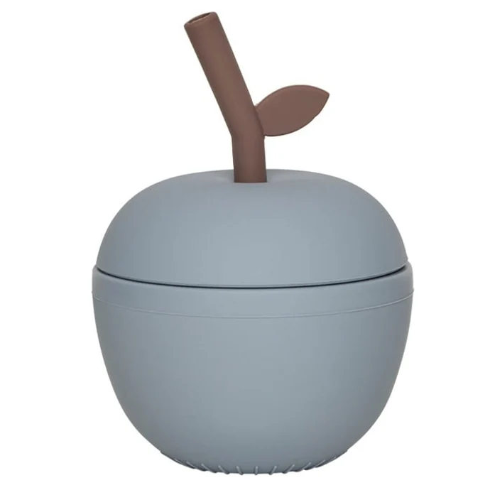 OYOY / Detský silikónový hrnček Blue Apple