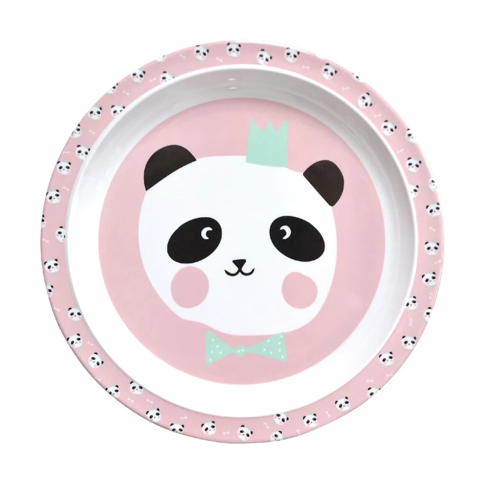 EEF lillemor / Detský melaminový tanierik King Pink Panda 21,5 cm