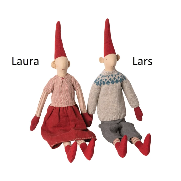 Maileg / Vianočný škriatok Laura/Lars Maxi 62cm